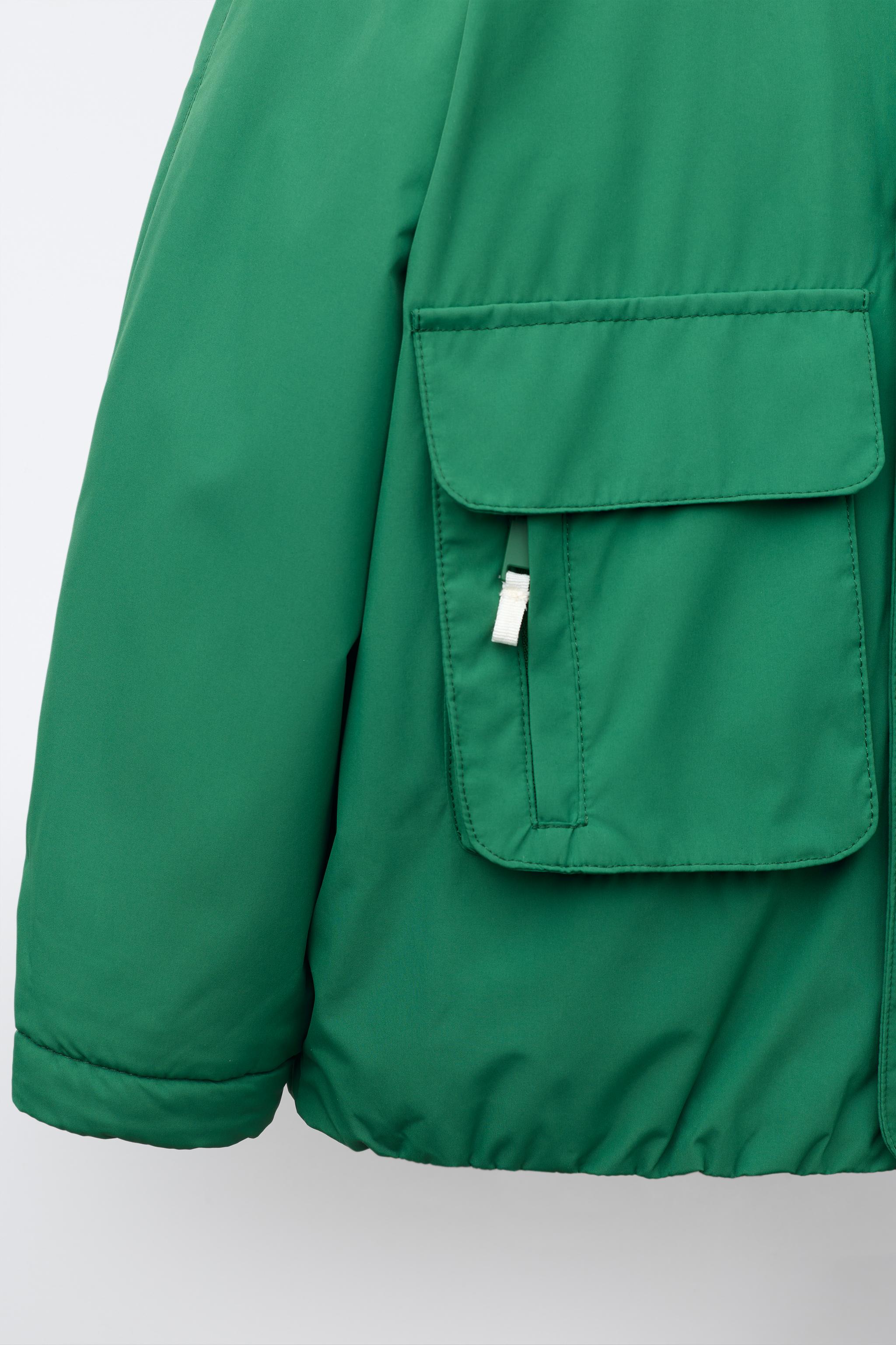 Детские куртки Zara WATER REPELLENT CONTRAST DETAIL PARKA — фото 7