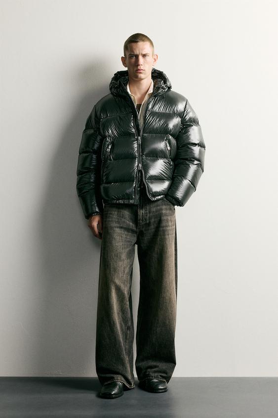 Zara WATER-REPELLENT 80/20 DOWN JACKET - Dark khaki - Image 0