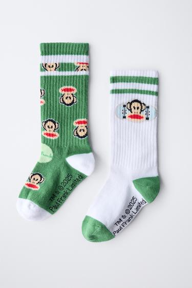LOT DE DEUX PAIRES DE CHAUSSETTES MONTANTES PAUL FRANK ® - Vert de Zara - Image 2