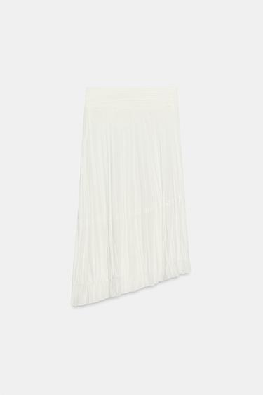 ASYMMETRIC RUSTIC FABRIC SKIRT - Ecru by Zara