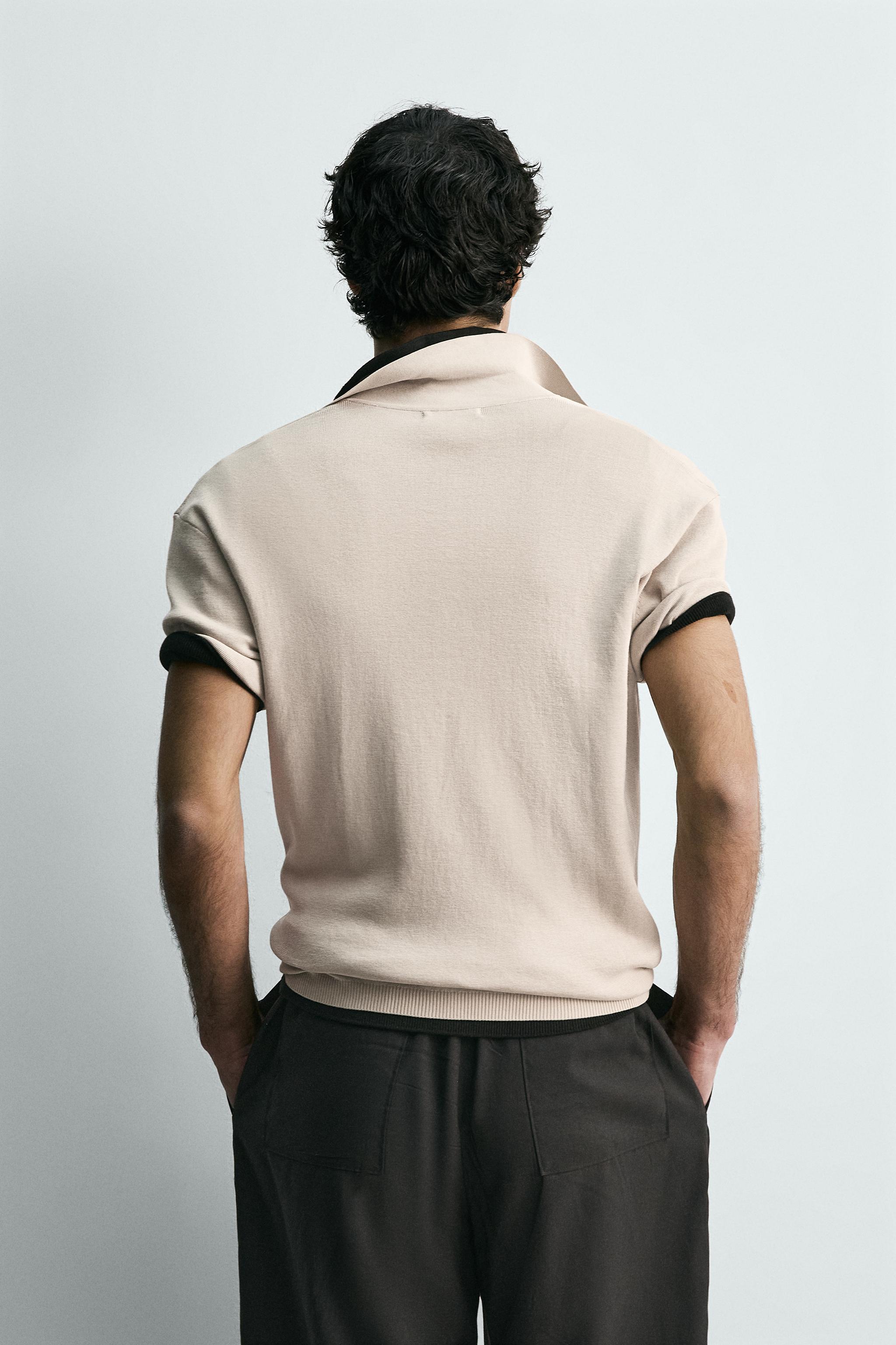 COTTON BLEND KNIT POLO SHIRT
