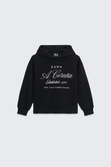 50TH ANNIVERSARY EMBROIDERED SLOGAN HOODIE - Black by Zara - Image 0