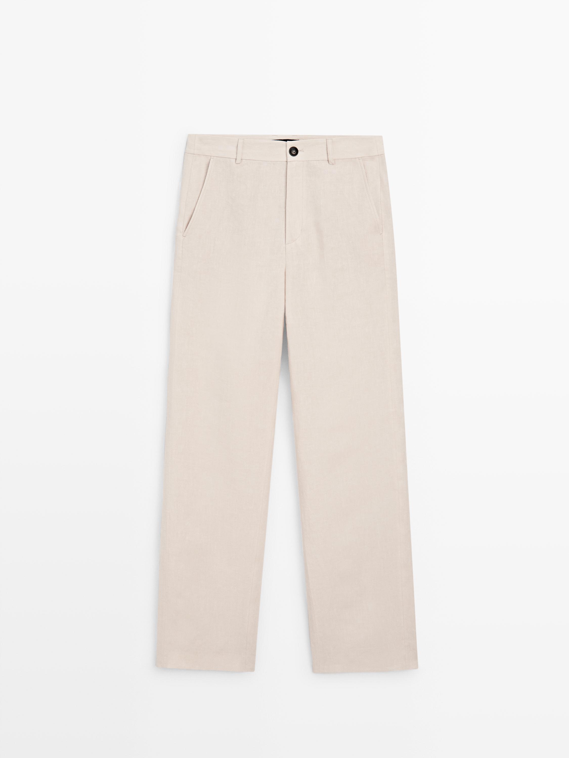 100% linen relaxed fit trousers