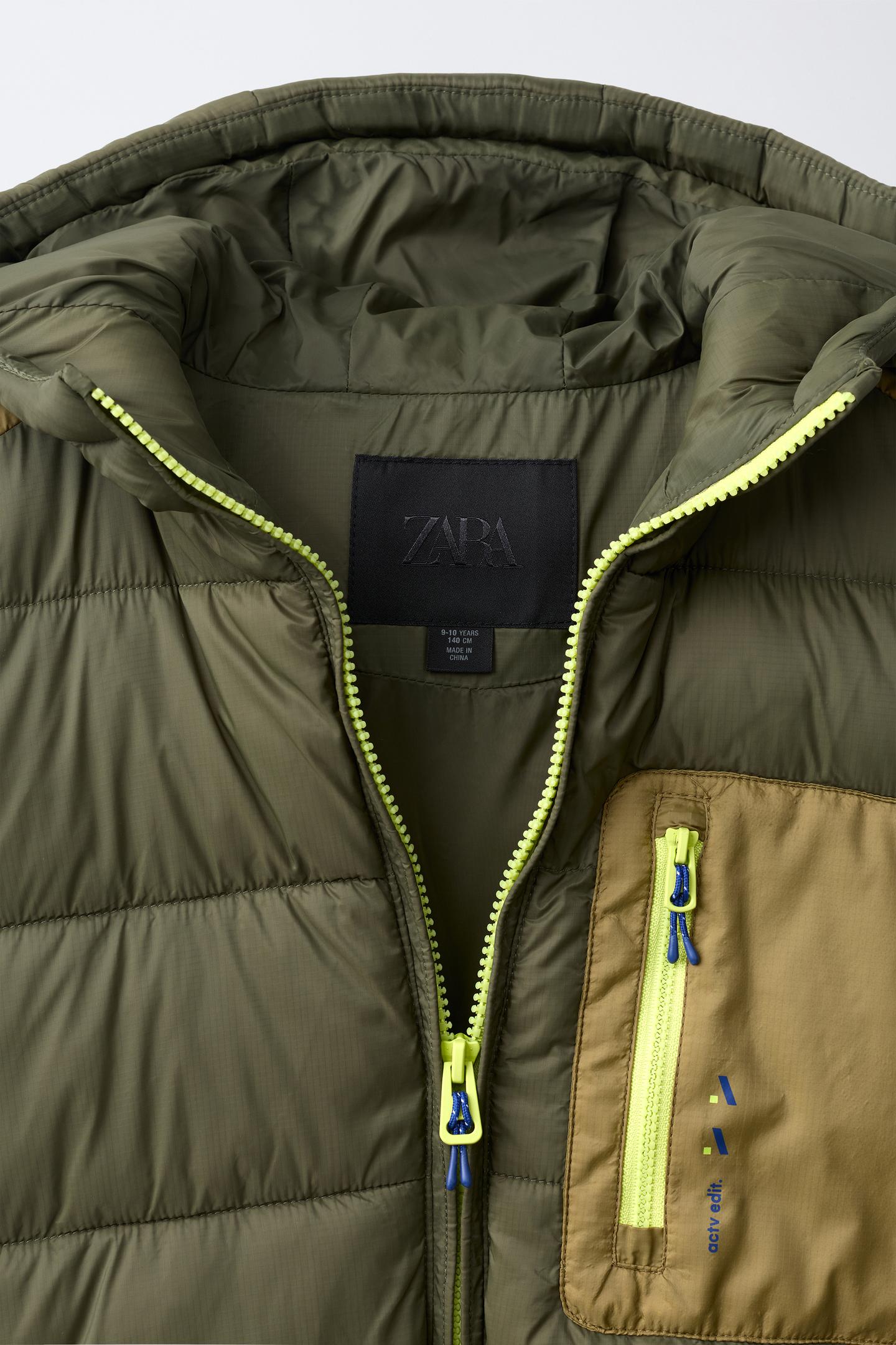 Детский жилет Zara Water-Repellent Nylon, цвет: Хаки — фото 7