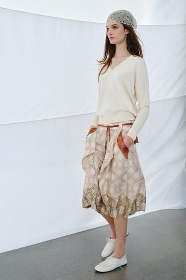 SHORT FLUID IMPRIMÉ ZW COLLECTION - Écru de Zara - Image 1