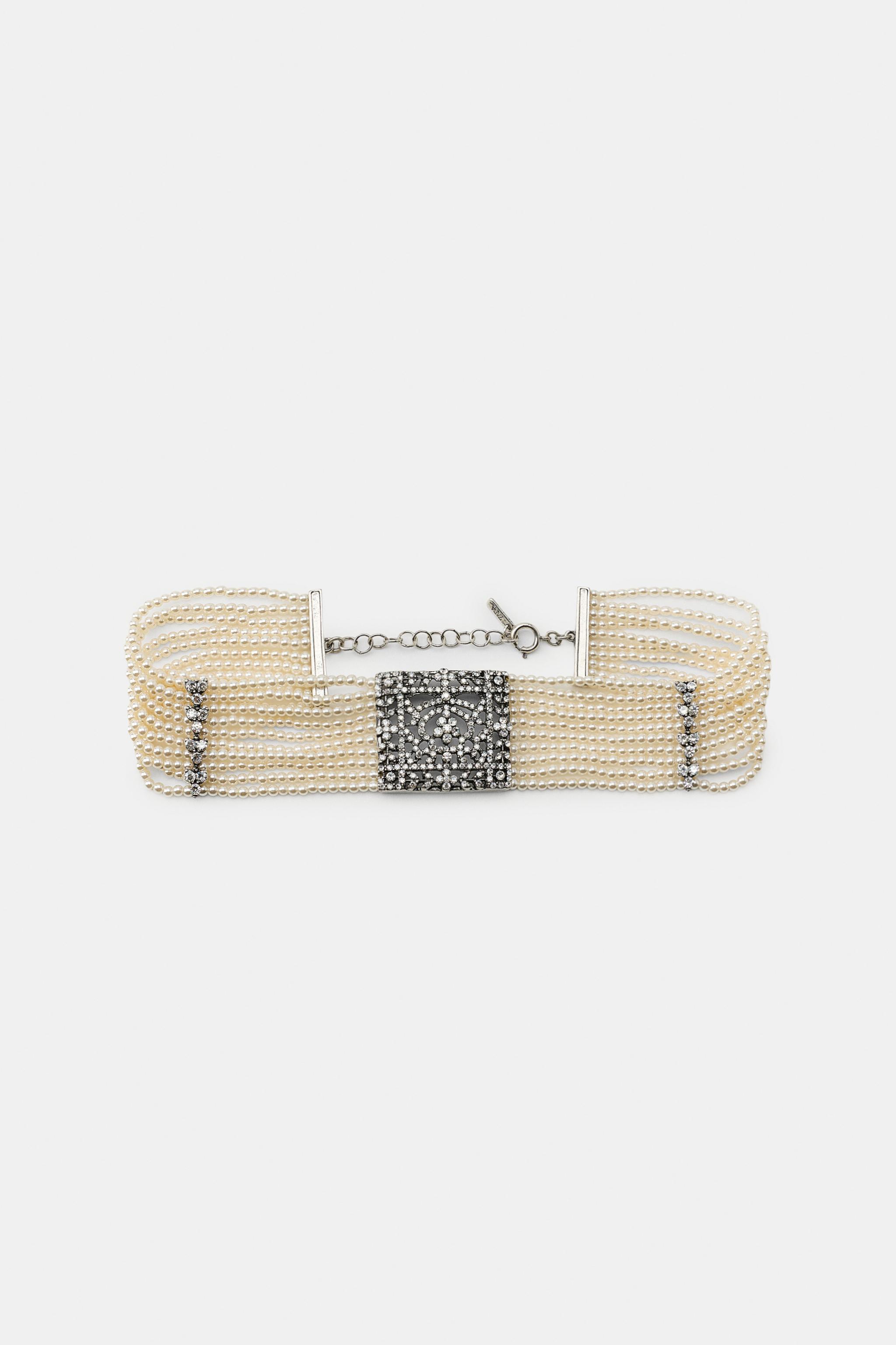 COLLIER CHOKER PERLES BRILLANT