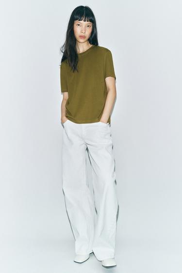 CAMISETA BÁSICA ALGODÓN - Pistacho de Zara - Imagen 0