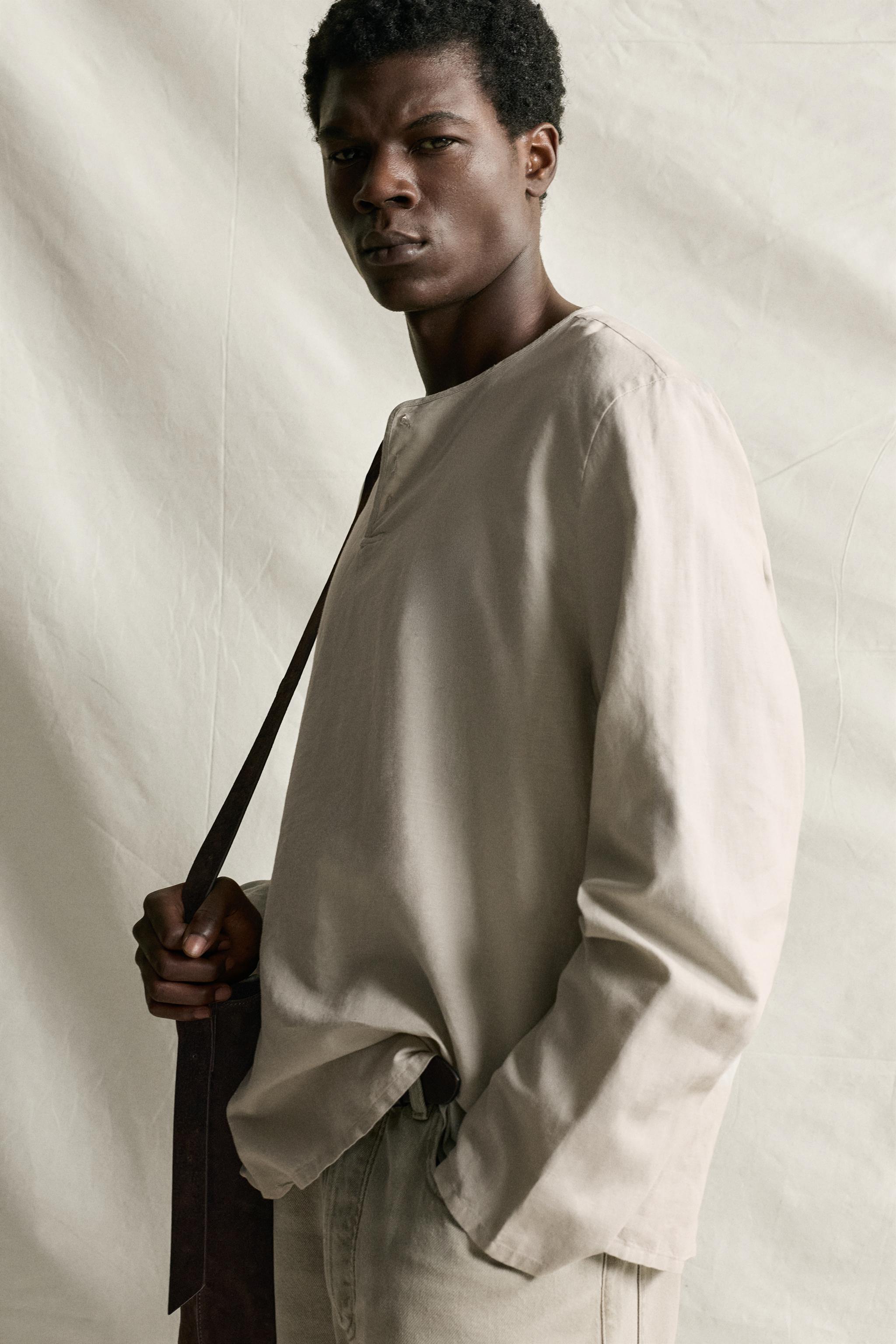 HEMP - COTTON HENLEY SHIRT