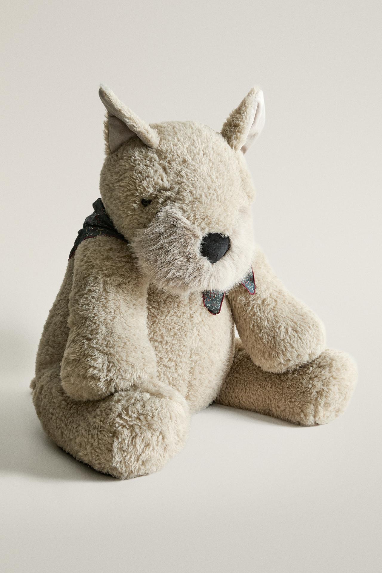 EXTRA LARGE CHRISTMAS DOG SOFT TOY — Grey
