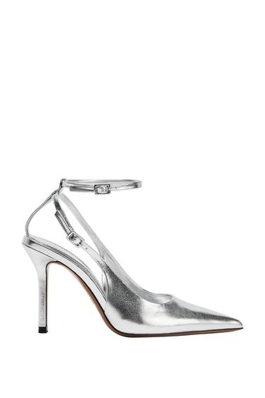 METALLIC-EFFECT SLINGBACK SHOES - Silver by Zara