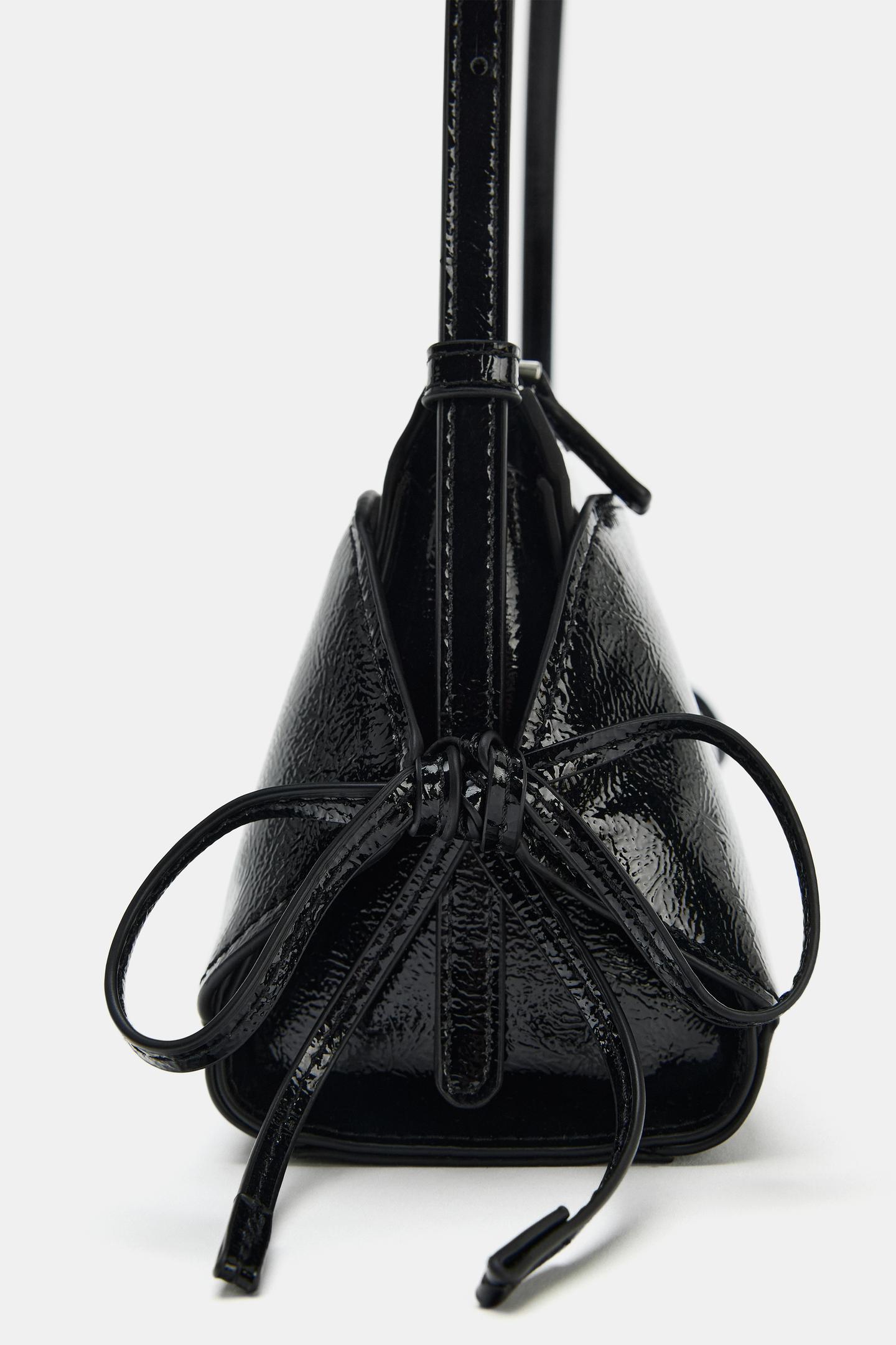 Женская сумка Zara Shoulder Bag with Bows, цвет: Чёрный — фото 3