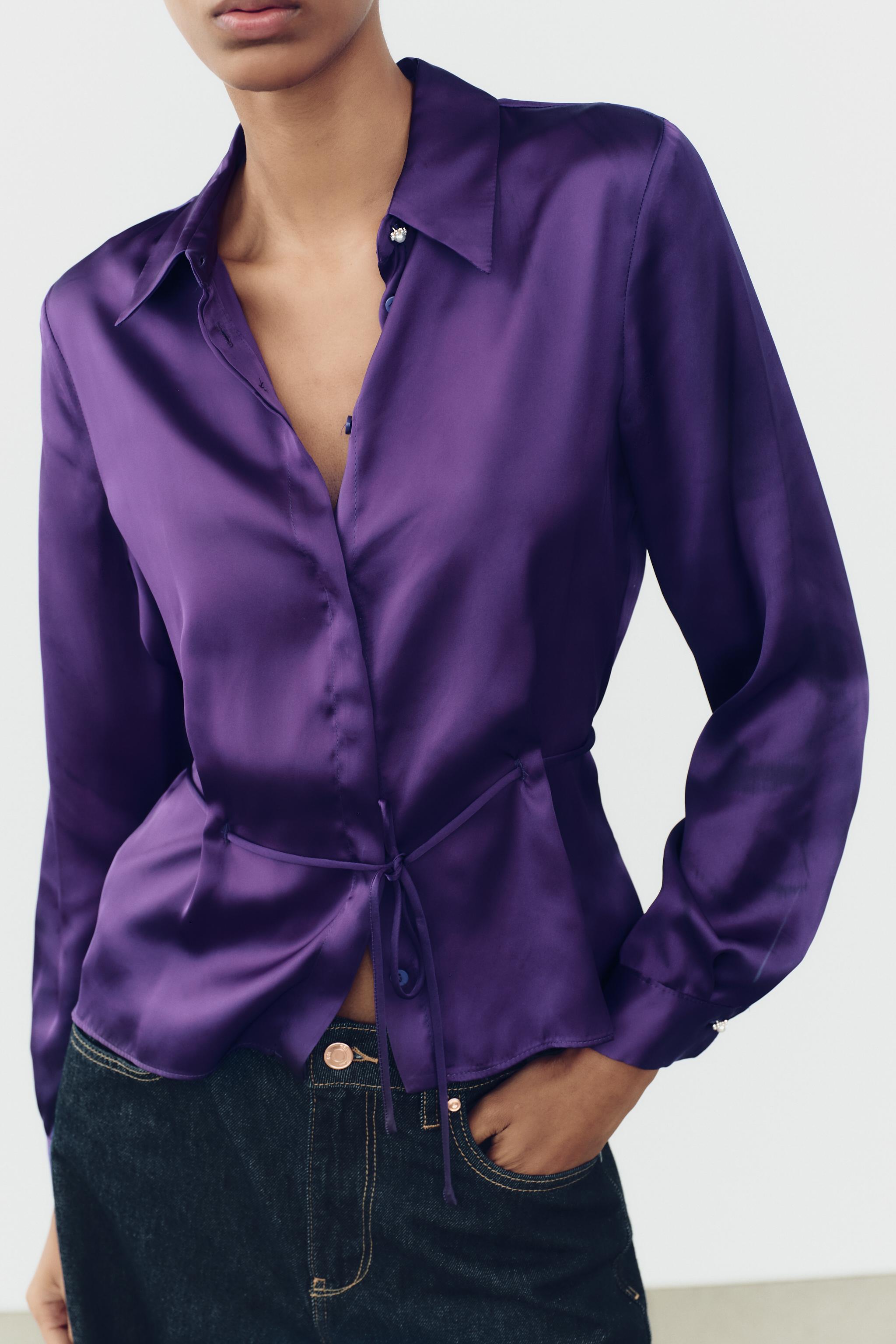 Camisa seda mujer zara online