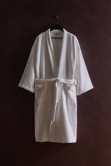 (420 GXM²) COTTON BATHROBE - White by Zara - Image 7