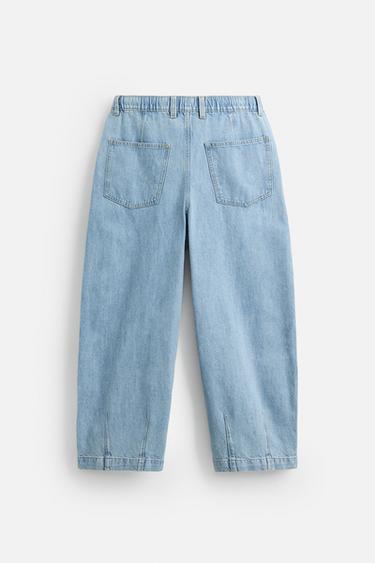 PANTALON DENIM CHINO COUPE AMPLE À PLIS - Bleu clair de Zara - Image 7