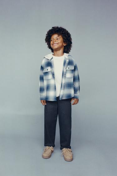 TEXTURED TROUSERS WITH LABEL - Navy blue by Zara