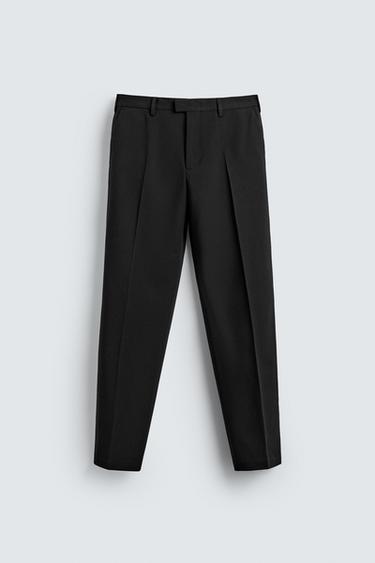PANTALON REGULAR FIT DE SMOKING À BANDES - Noir de Zara
