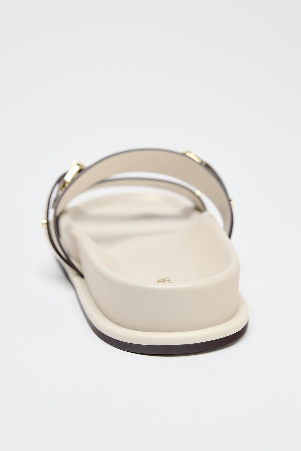 Thumbnail image for BUCKLED FLAT SLIDER SANDALS