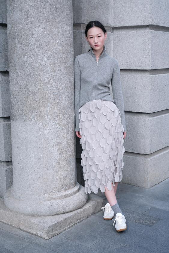 Zara 100% 羊毛拉鍊外套 - 灰色 - 圖片 0