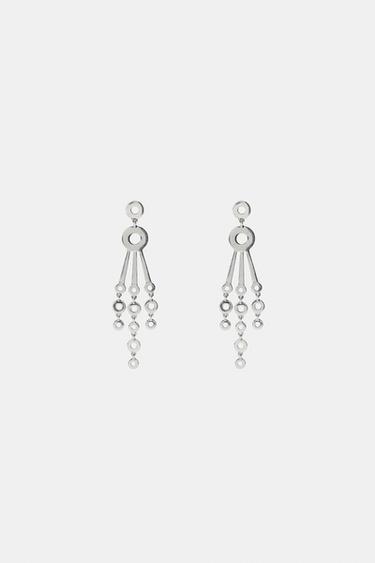 Zara METAL CIRCLE EARRINGS - Silver