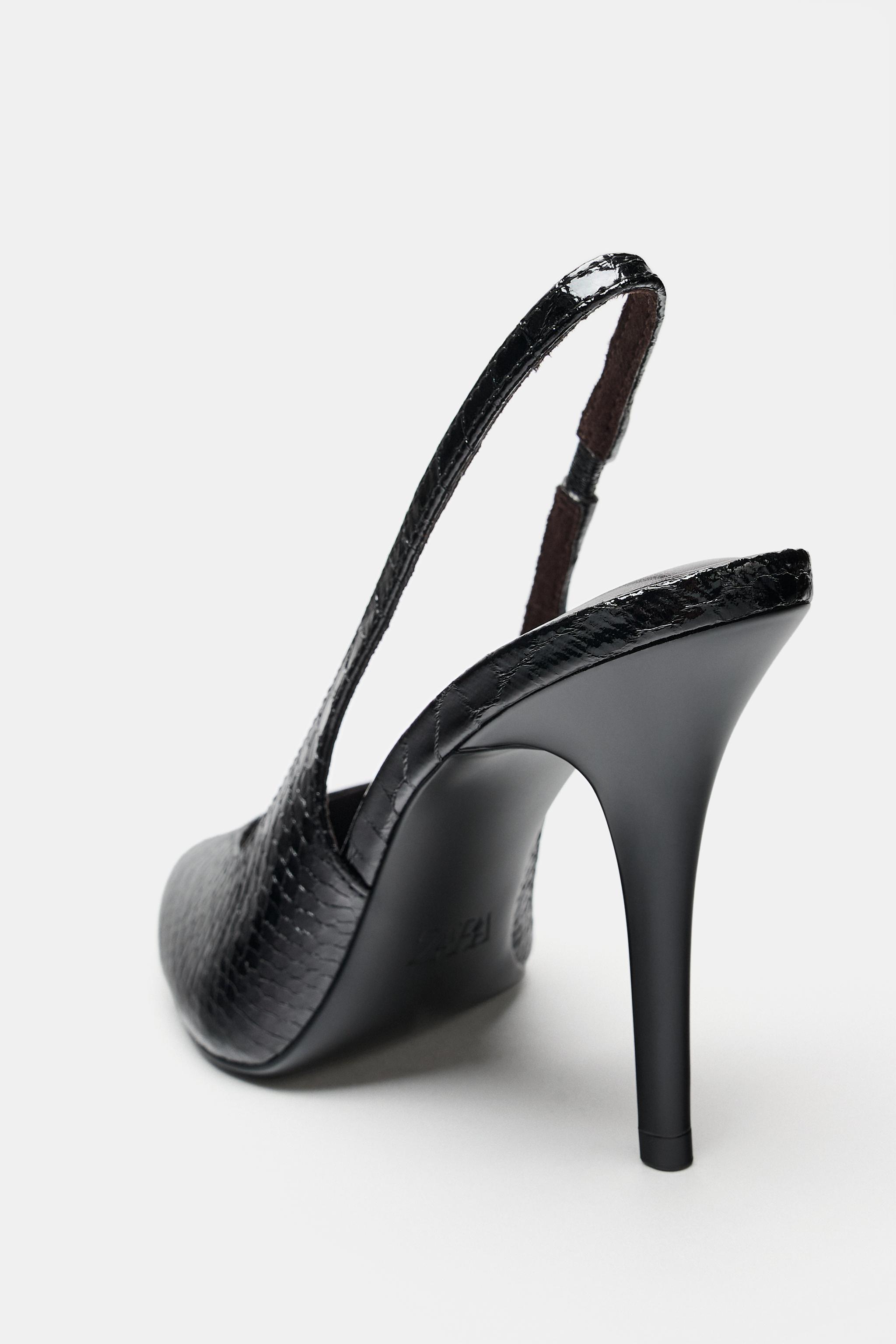 PRINTED SLINGBACK HEELS