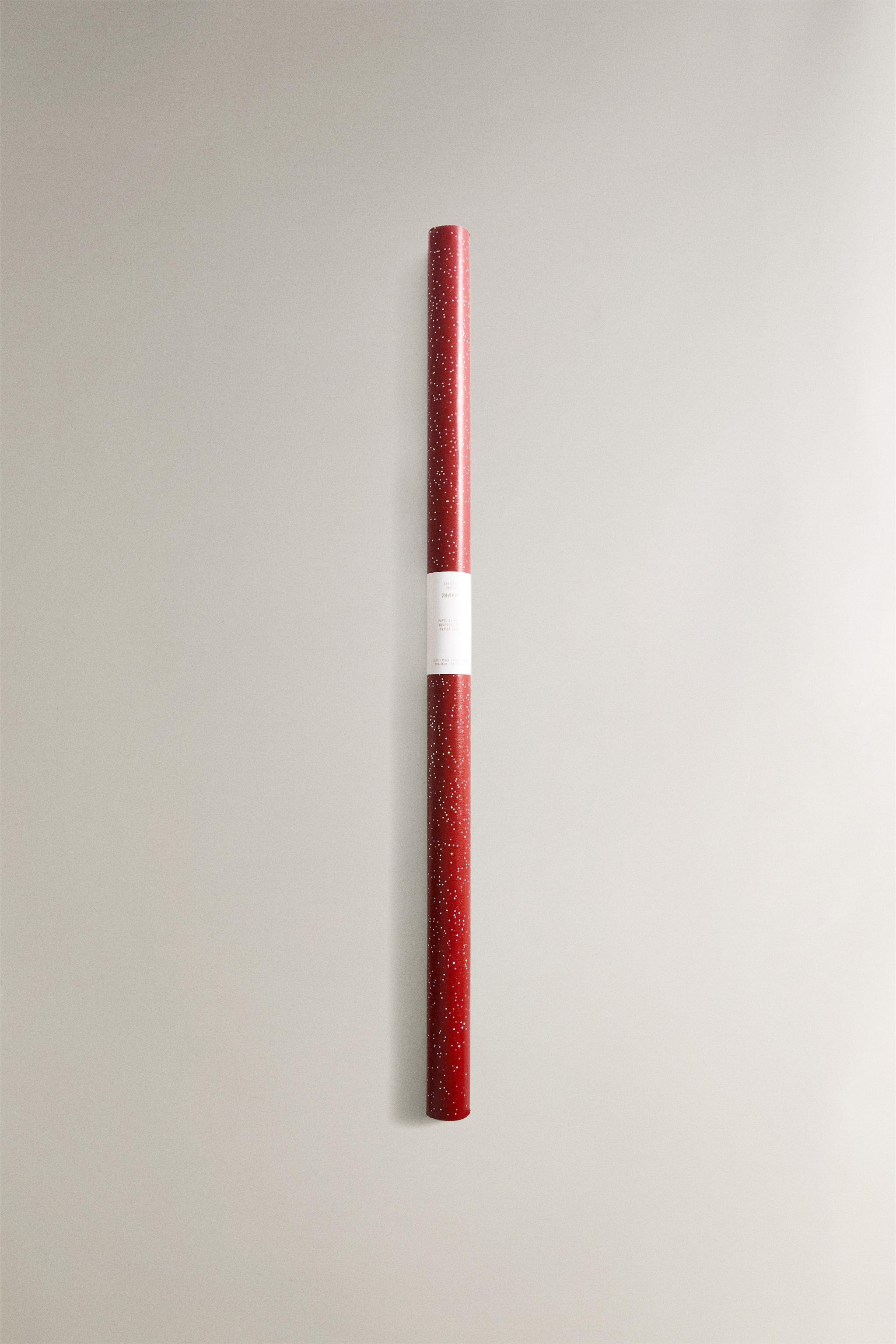 赤色 グリッター クリスマス ラッピングペーパー - マルチカラー