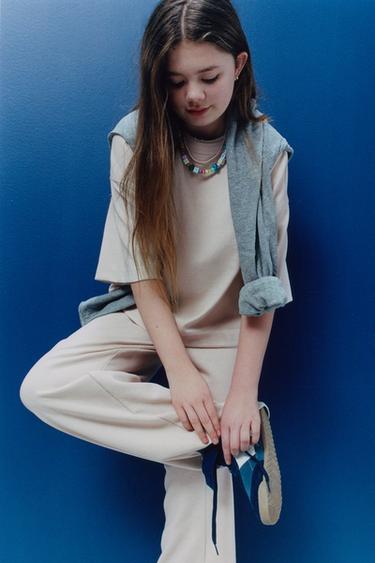 T-shirts, hauts et chemises gris Zara pour fille de 2 à 16 ans