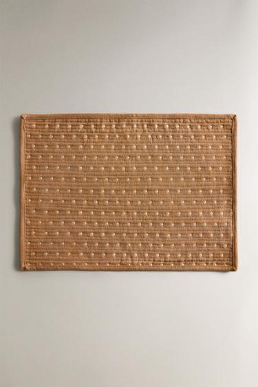 SET DE TABLE MATELASSÉ SURPIQÛRES - Marron de Zara - Image 0