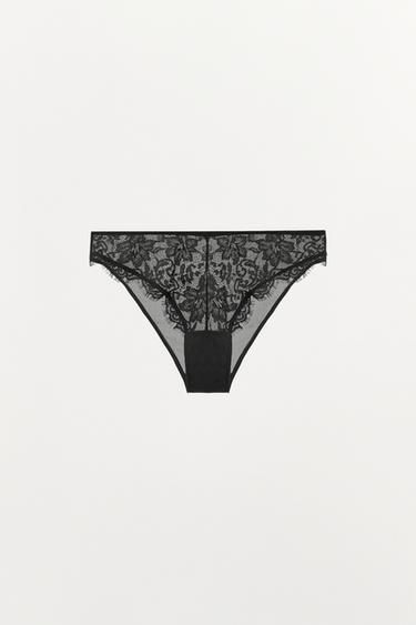 LACE BRIEFS - Black by Zara