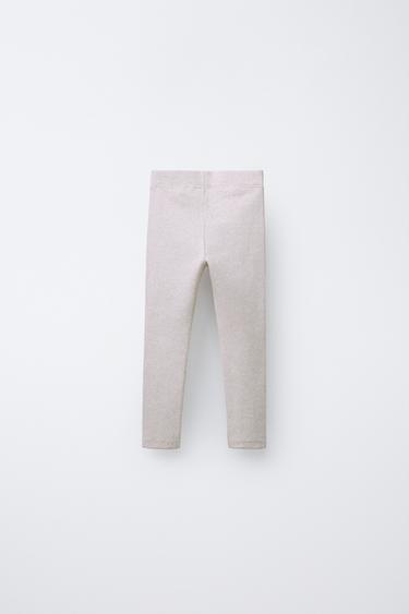 LEGGING CÔTELÉ À ÉTIQUETTE - Sable / Chiné de Zara - Image 1