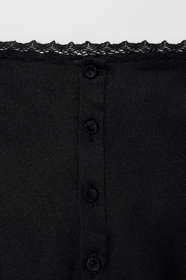 SHORT STYLE LINGERIE EN SOIE KATE MOSS X ZARA - Noir de Zara - Image 3