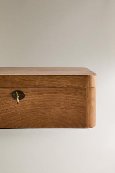 WOODEN JEWELLERY BOX WITH MIRROR - Brown by Zara - Image 3