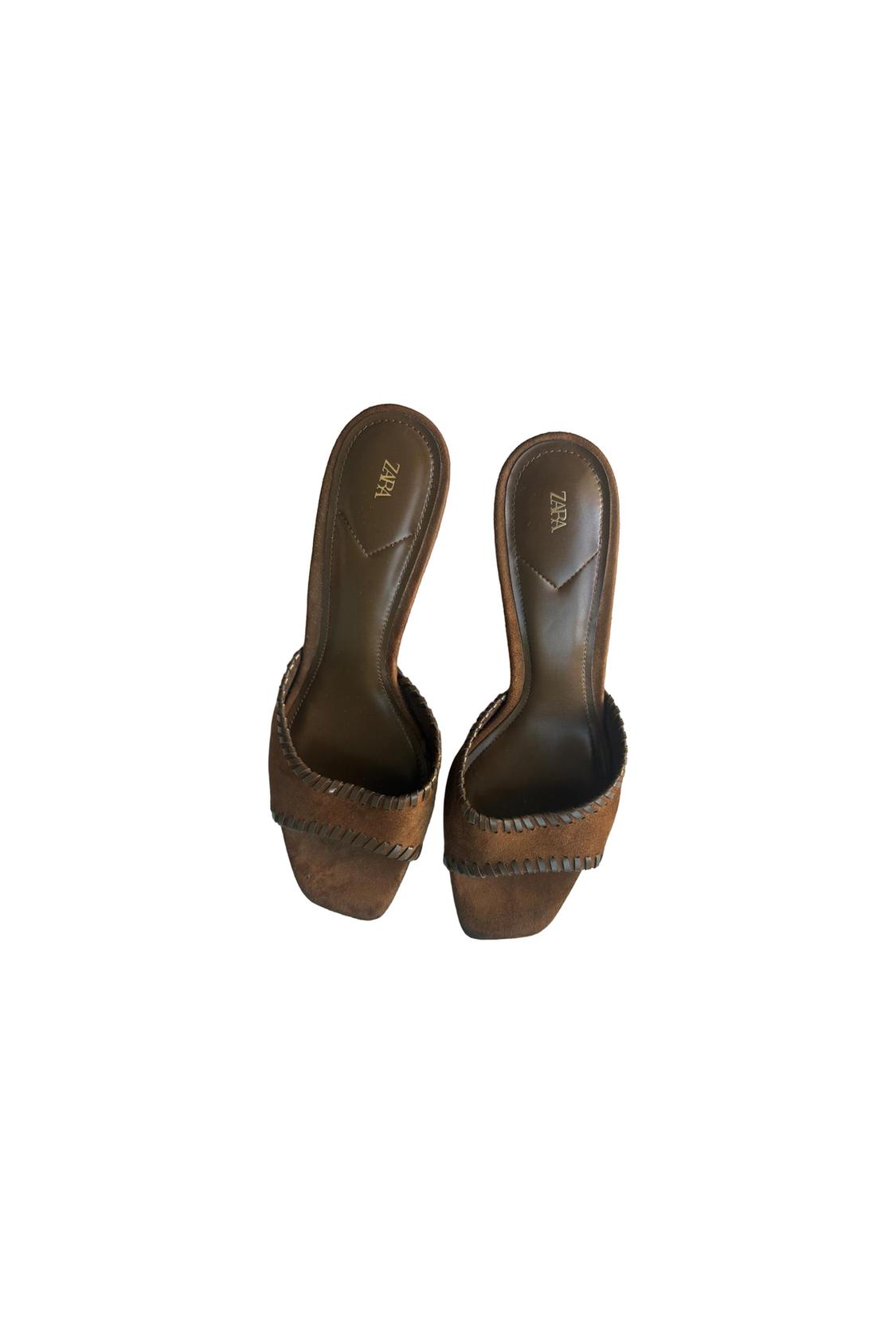 SANDALES MARRON T41 SUÉDINE  COUTURE - Image 8