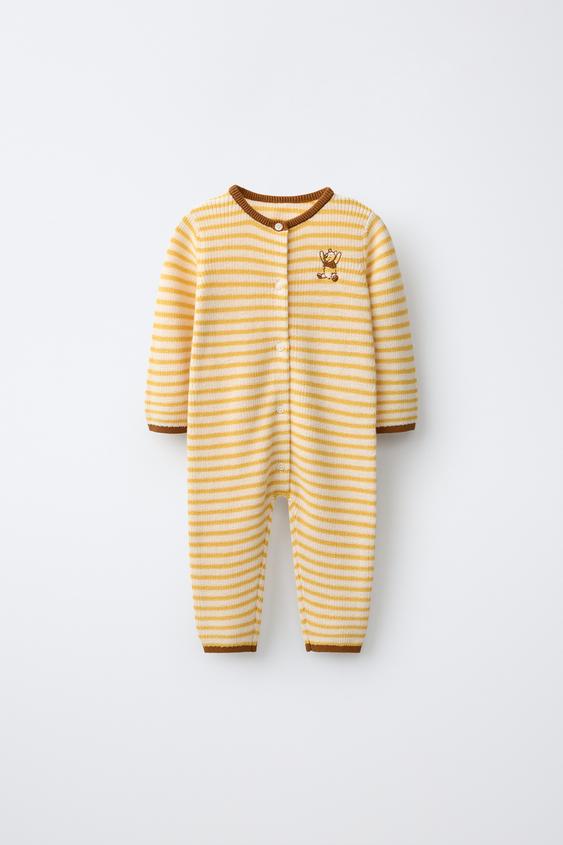 جمبسوت محاك مخطط بتطريز WINNIE THE POOH © DISNEY - Ecru/Yellow by Zara - Image 0