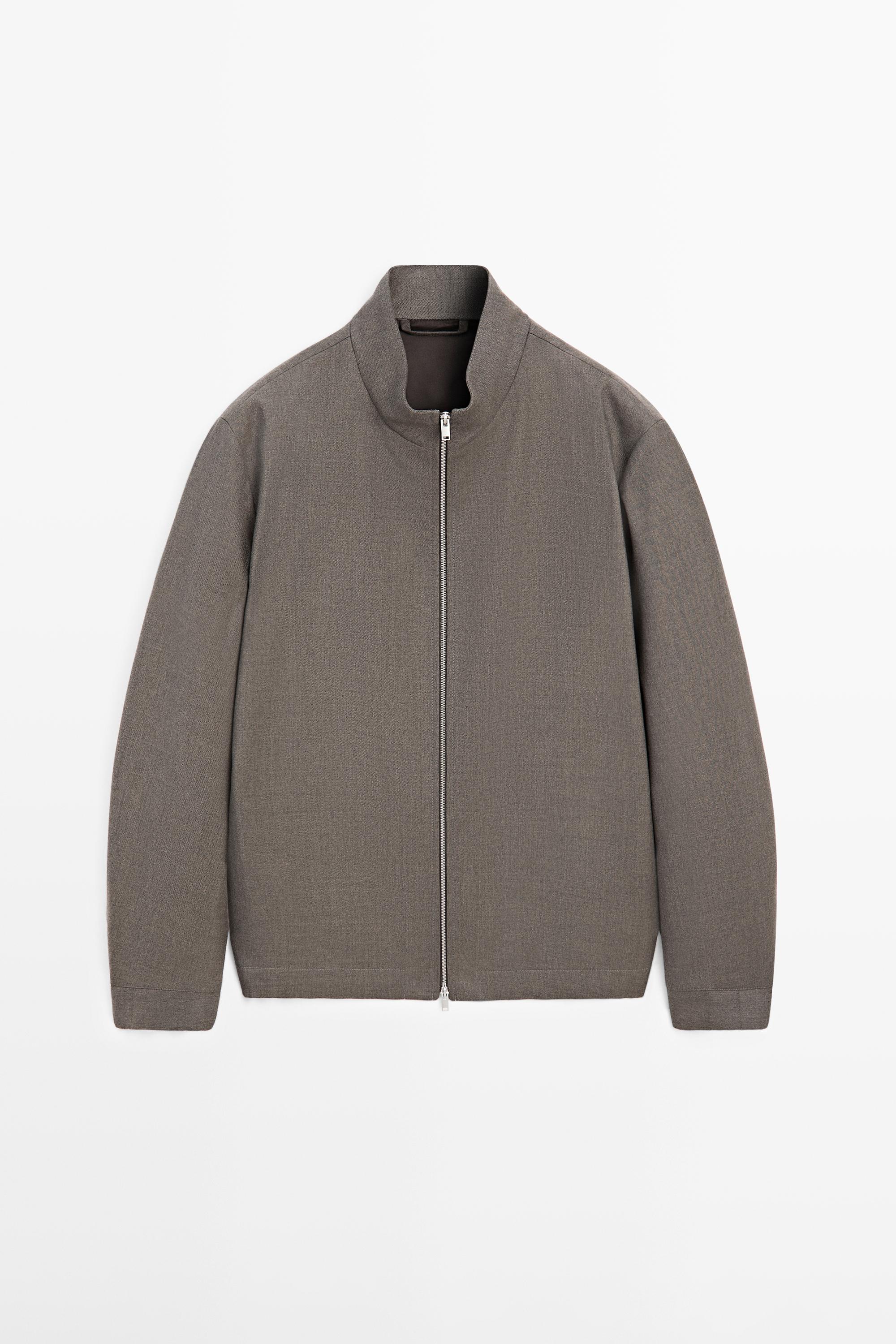 Cool wool blend jacket — Mid-ecru