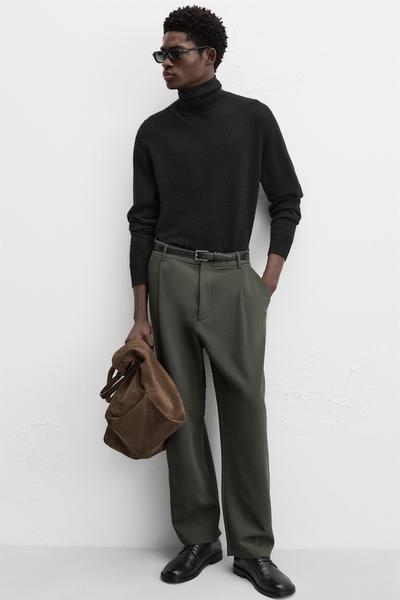 RELAXED FIT PİLİLİ PANTOLON_4