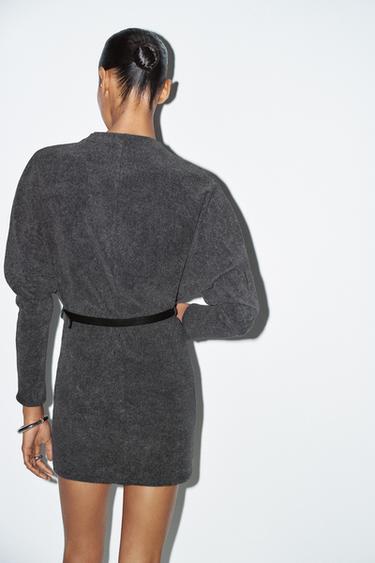 SOFT BELTED DRESS - Anthracite grey by Zara - Image 6