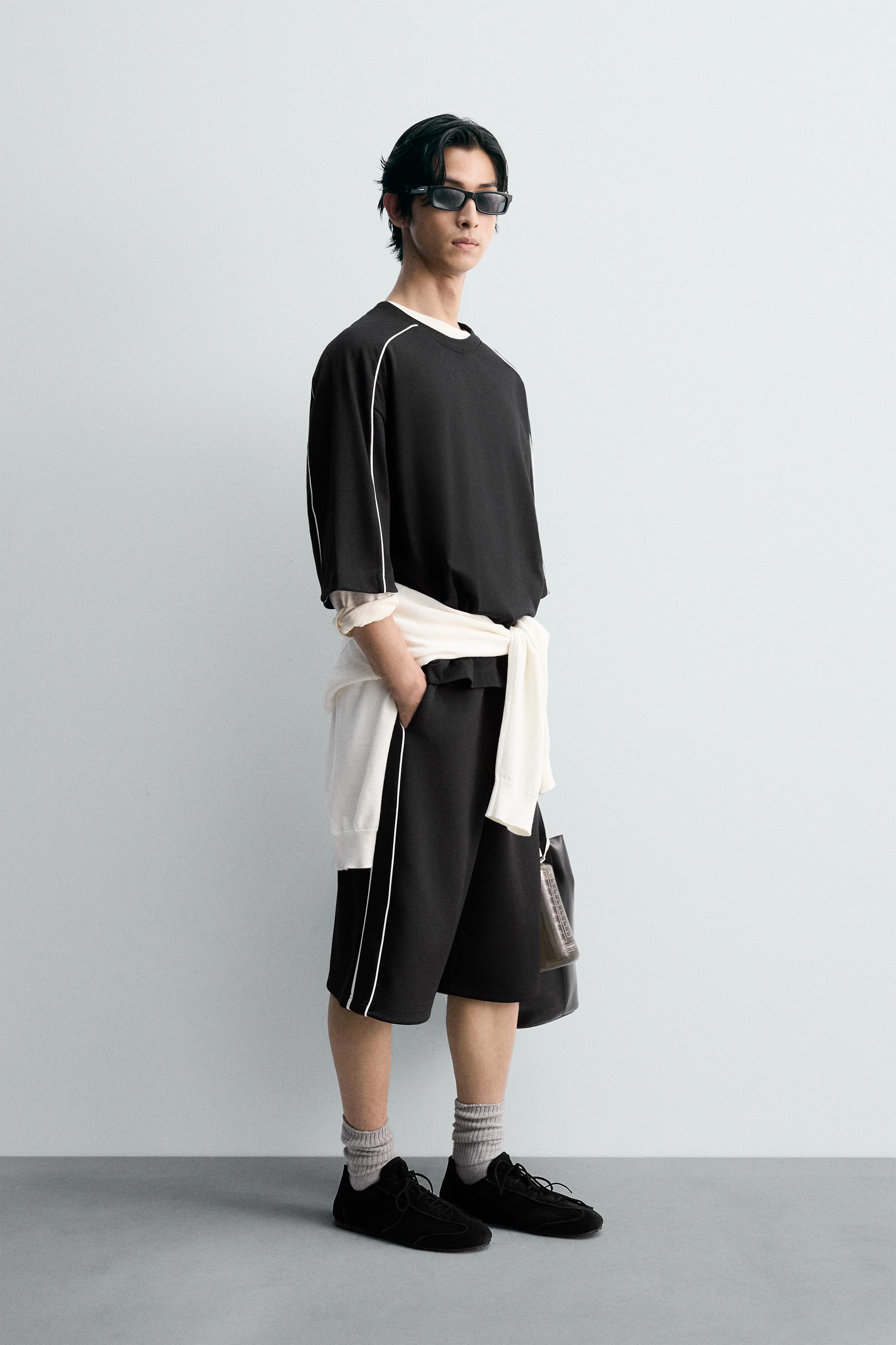 コントラストトリム付きスウェットシャツ - オフホワイト | ZARA