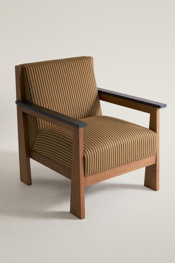 ASH STRIPED ACCENT CHAIR - black/yellow by Zara - Image 0