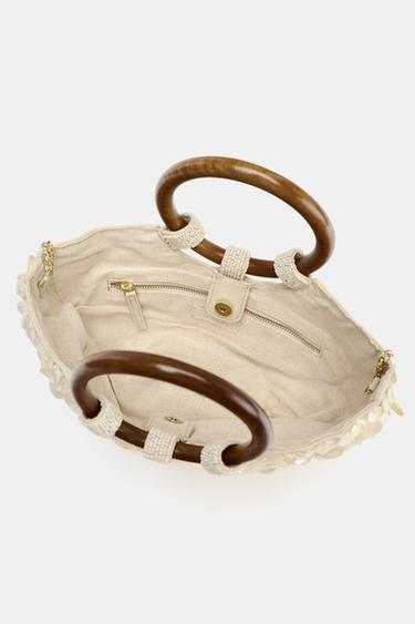 PEARLESCENT APPLIQUÉ BAG - Pearl grey by Zara - Image 4