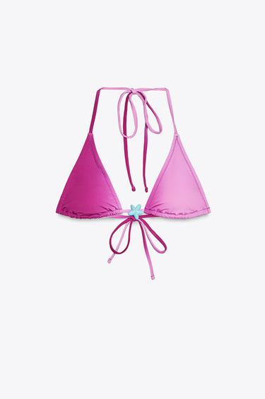 HAUT DE BIKINI TRIANGLE ÉTOILE - Rose de Zara - Image 2