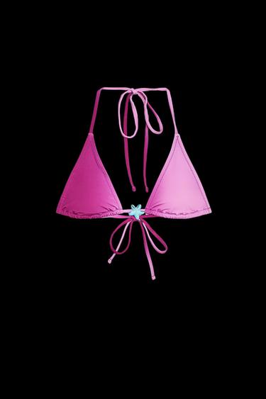 Zara STAR TRIANGLE BIKINI TOP - Pink - Image 0