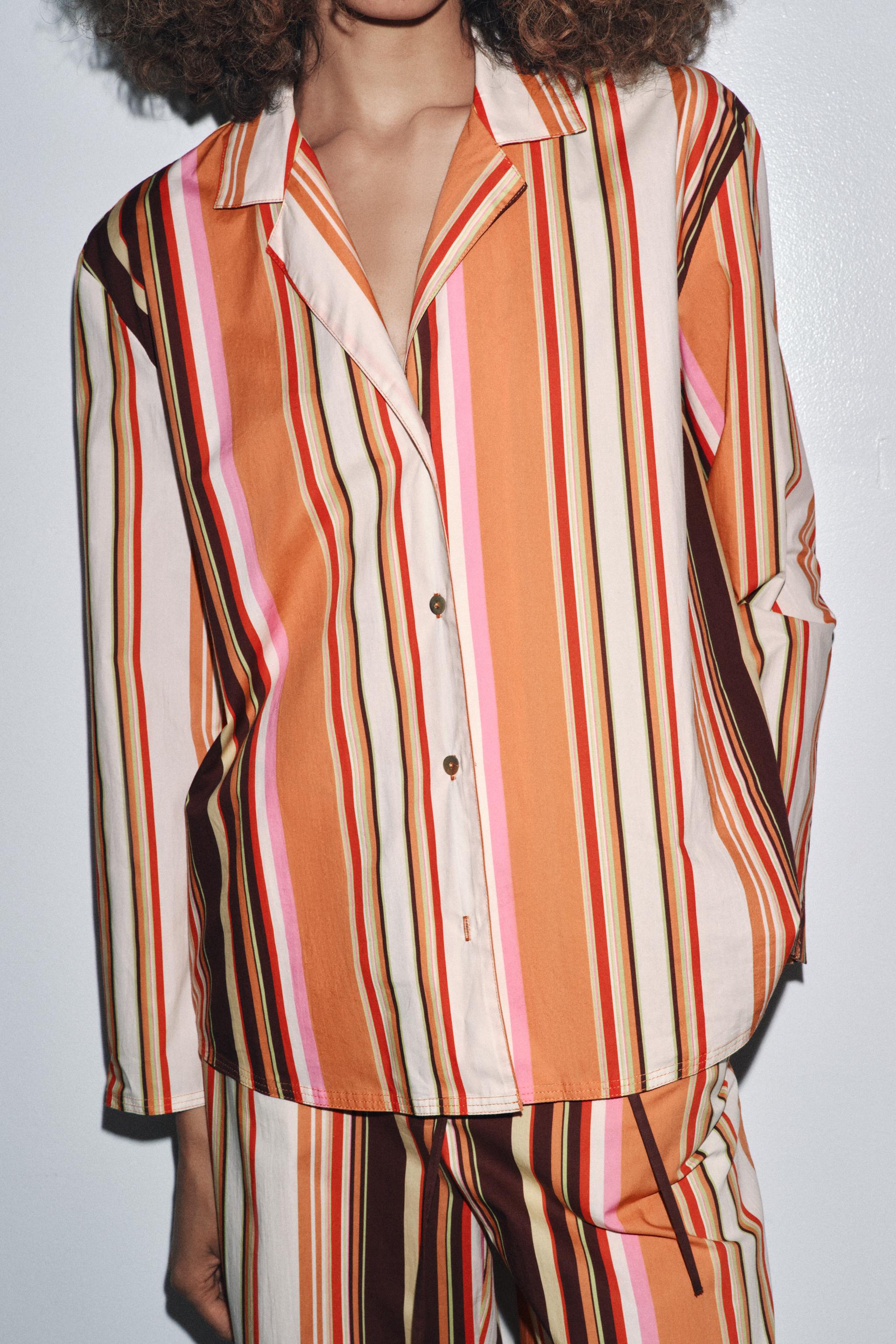 ZW COLLECTION STRIPED PAJAMA SHIRT - Multicolored | ZARA