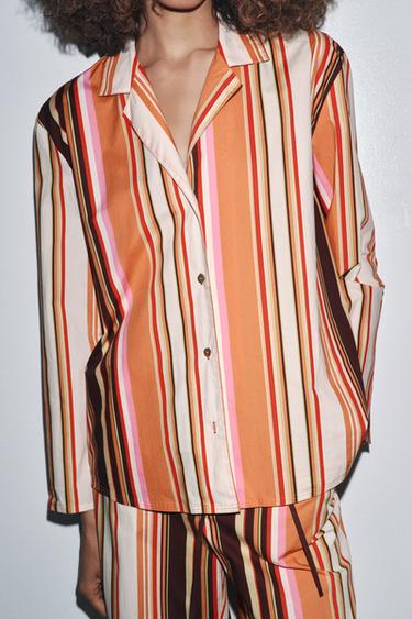 ZW COLLECTION STRIPED PYJAMA SHIRT - Multicoloured by Zara - Image 1