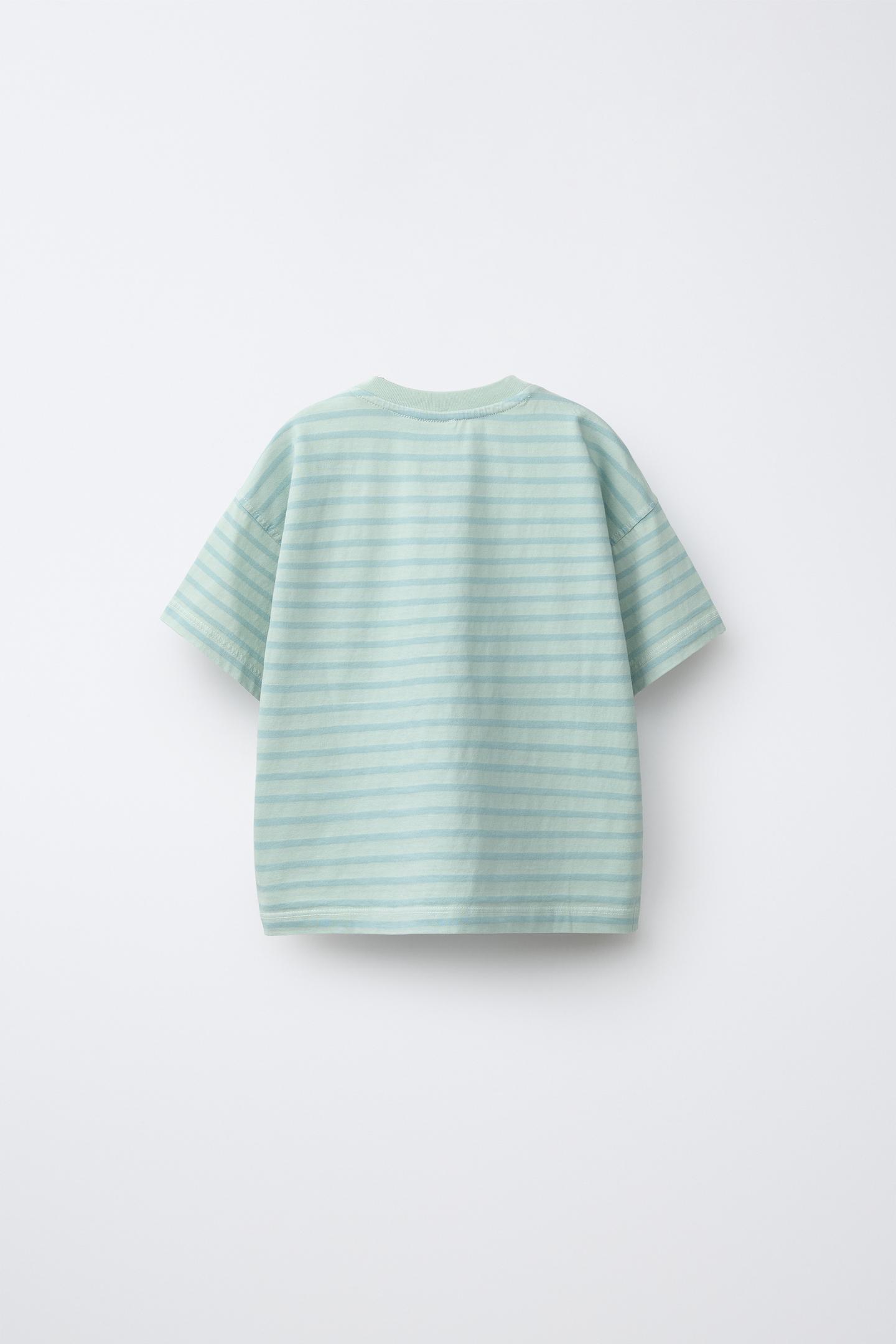 Детская футболка Zara Striped, цвет: Синий / Белый — фото 3