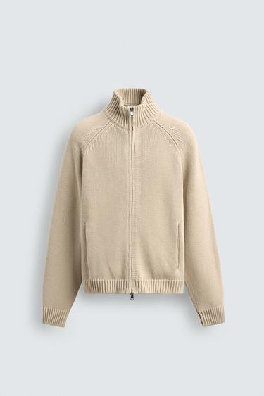 WASHED TEXTURED KNIT CARDIGAN - Ecru by Zara