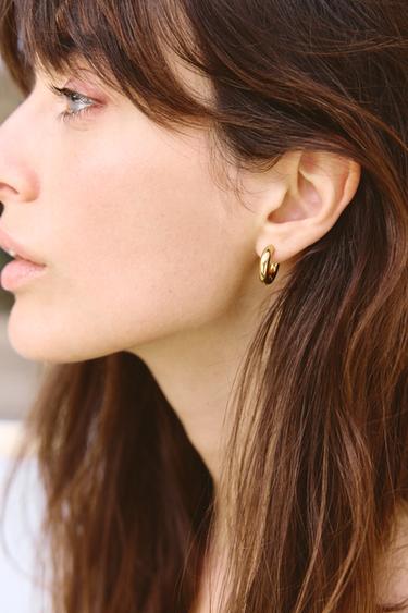 PACK OF WATERPROOF HOOP EARRINGS - Golden by Zara