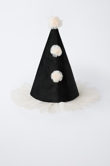 HARLEQUIN CLOWN FANCY DRESS HAT - Black by Zara - Image 3