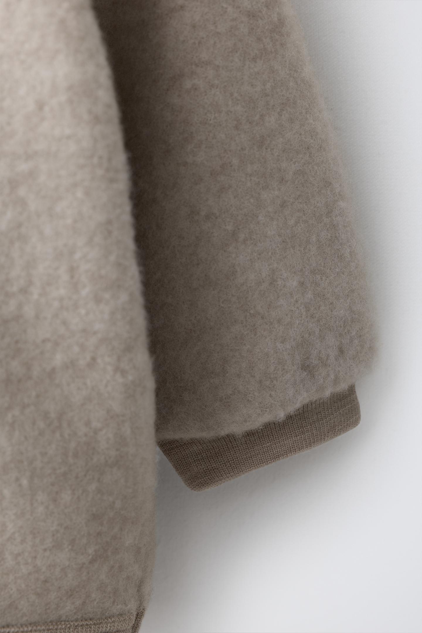 Детская куртка Zara 100% Wool Hoodie Jacket, цвет: Экрю — фото 5