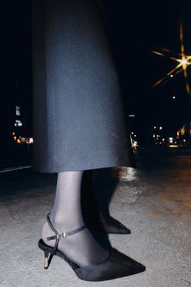 HEELED SLINGBACK SHOES - Black by Zara - Image 0