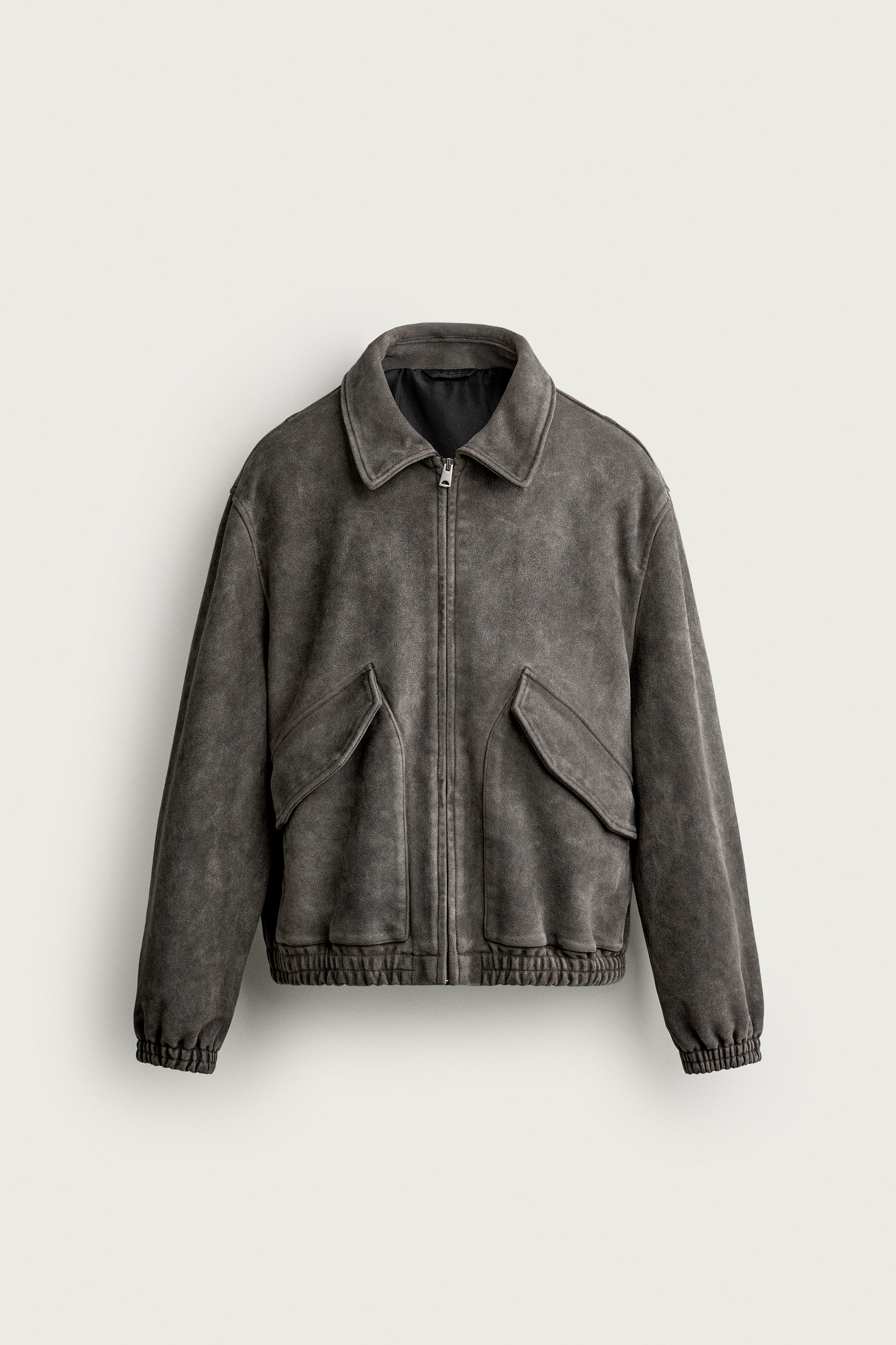 WASHED FAUX SUEDE JACKET